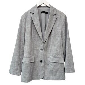 New York & Company Womens Blazer Size Medium Heather Gray